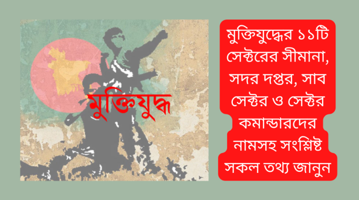 বাংলাদেশের মুক্তিযুদ্ধের ১১ সেক্টরের সীমানা, সদর দপ্তর ও সেক্টর কমান্ডারদের নাম